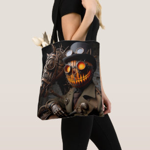 Tote Bag Halloween Steampunk Jack-O-Lantern Horseman