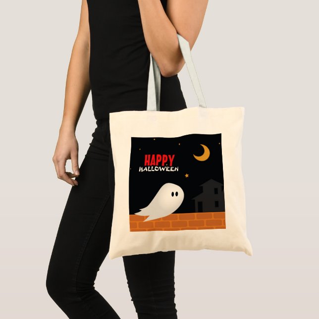 Tote Bag Halloween traite les fantômes de dessins animés da (Devant (produit))