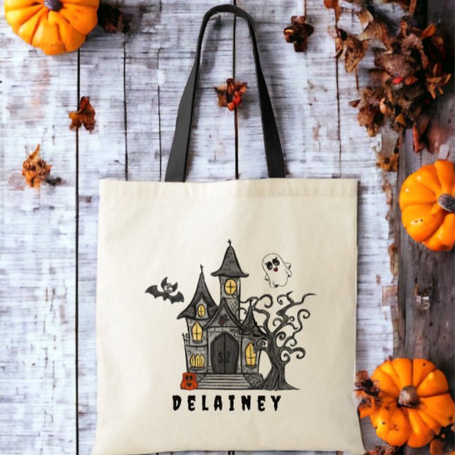 Tote Bag Halloween Treat Haunted House (Créateur téléchargé)