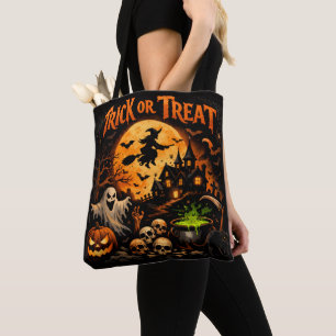 Tote Bag Halloween Trick or Treat Noir et Orange