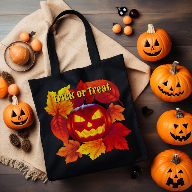 Tote Bag Halloween Trick ou Treat Jack O'lantern (Créateur téléchargé)