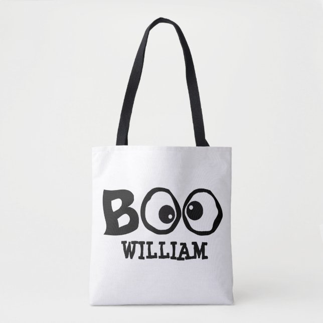 Tote Bag Halloween Trick Ou Treat Simple Whimsical Cute Boo (Devant)
