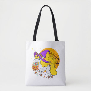 Tote Bag Halloween Unicorn Chemise Filles Femmes Witchy Uni
