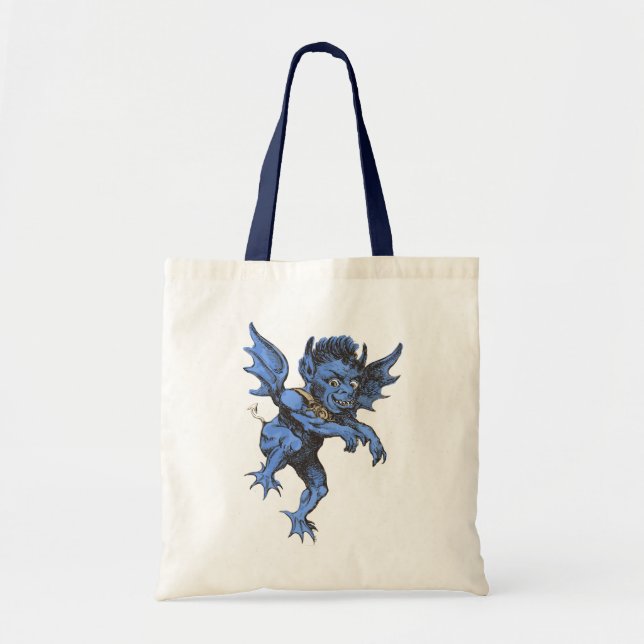 Tote Bag Halloween vintage, Malheur effrayant Gargoyle Demo (Devant)