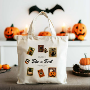 Tote Bag Halloween vintages en timbres postés
