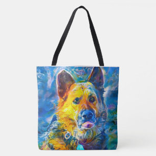 Tote Bag Halo : Portrait d'un berger allemand