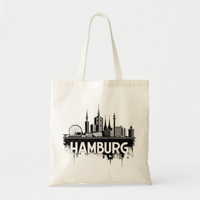 Tote Bag Hamburg Allemagne Skyline–Paysage Urbain Reflet Ur (Devant)