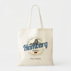 Tote Bag Hamburg Skyline Allemagne Vintage Holiday Souvenir