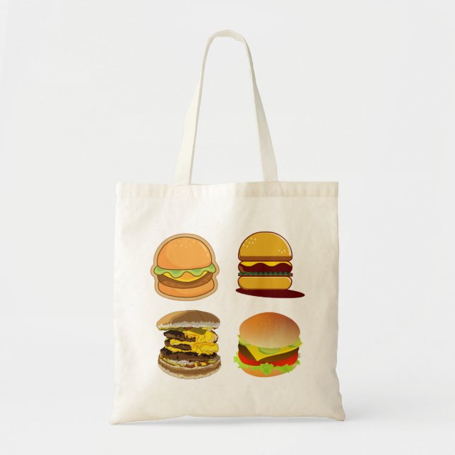 Tote Bag hamburger, cheeseburger, nourriture (Devant)