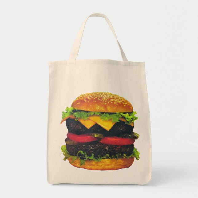 Tote Bag Hamburger de luxe double au fromage (Devant)