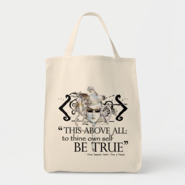 Tote Bag Hamlet "… posséder l'individu soit… "citation (Devant)