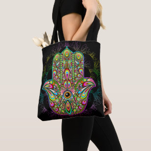 Tote Bag Hamsa Fatma Main Psychedelic Art