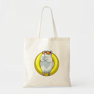 Tote Bag Hamster à la natation avec anneau de natation