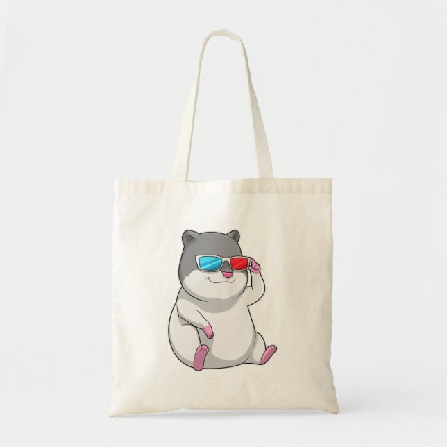 Tote Bag Hamster avec lunettes (Devant)