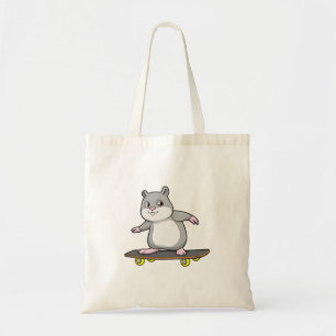 Tote Bag Hamster en patinage avec skateboard