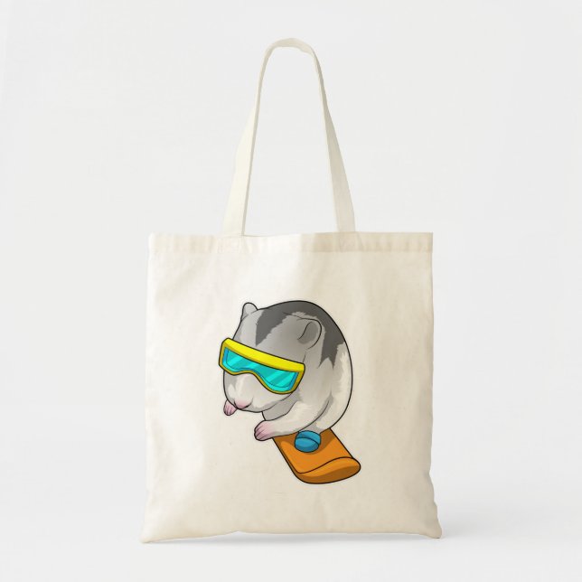 Tote Bag Hamster Snowboard Snowboard (Devant)