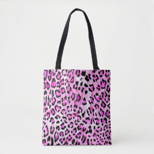 Tote Bag hand draw pink color seamless leopard pattern / il