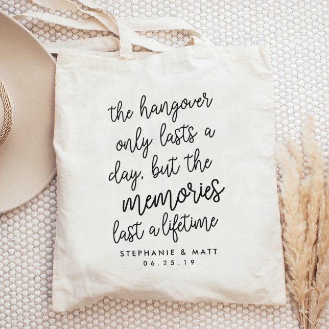 Tote Bag Hangover Souvenirs Funny Mariage Faveur (Créateur téléchargé)