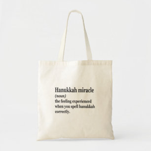 Tote Bag Hanoukka Miracle Funny Chanukah Juif Définition