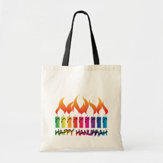 Tote Bag Hanoukka Rainbow Menorah