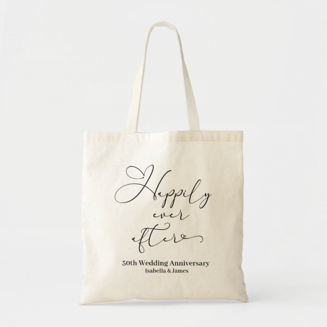 Tote Bag Happily Ever After Personalized 50th Anniversary  (Devant)