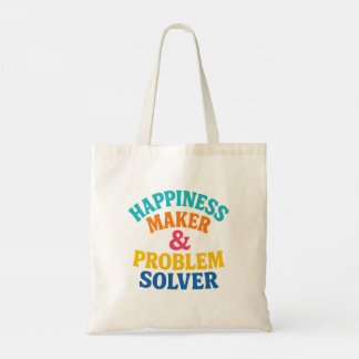 Tote Bag Happiness Maker & Problem Solver - Retro 60s Color