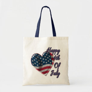 Tote Bag Happy 4 juillet USA Flag Heart