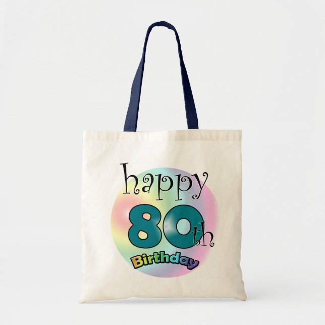 Tote Bag Happy 80th Birthday (Devant)