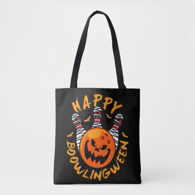 Tote Bag Happy Bowlingween Halloween Bowling (Devant)