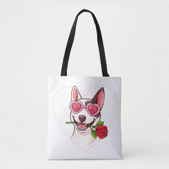 Tote Bag Happy bull terrier (Devant)