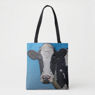 Tote Bag Happy Cow Portrait