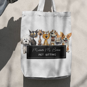 Tote Bag Happy Crazy Cats Chiens Animaux Professionnels