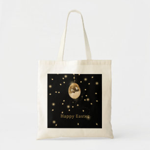 Tote Bag Happy Easter Gold Disco Ball