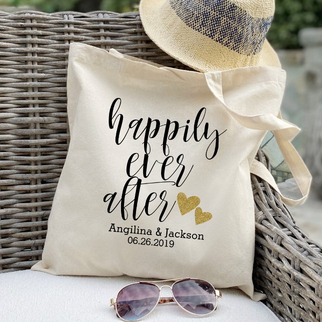 Tote Bag "Happy ever" Accueil Mariage personnalisé (Créateur téléchargé)