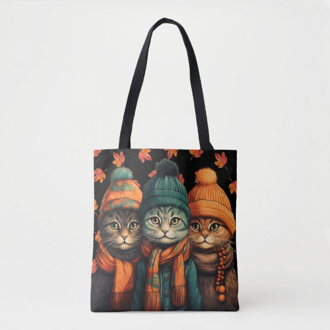 Tote Bag Happy Fall Cats Fourre-tout (Devant)