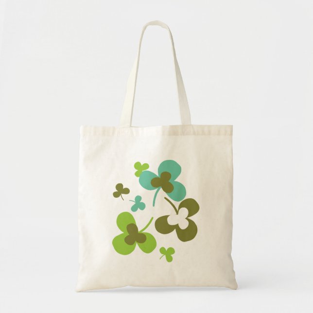 Tote Bag Happy Green Clover Feuille Art I (Devant)