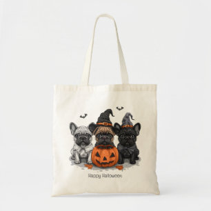 Tote Bag Happy Halloween Bulldogs français