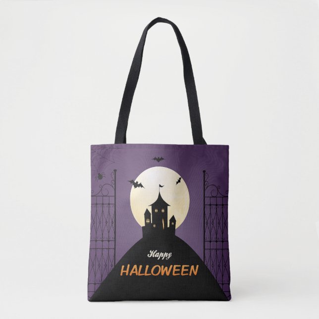 Tote Bag Happy Halloween Éffrayant Castle (Devant)