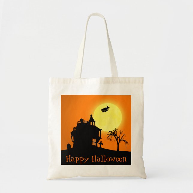 Tote Bag Happy Halloween Silhouette paysage (Devant)