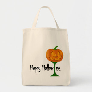 Tote Bag Happy Hallowine Vin Citrouille Halloween