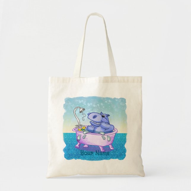 Tote Bag Happy Hippo Bath (Devant)