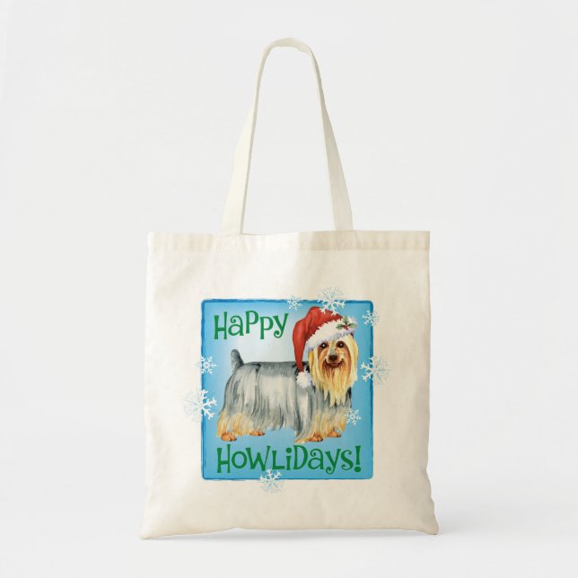 Tote Bag Happy Howlidays Silky Terrier (Devant)