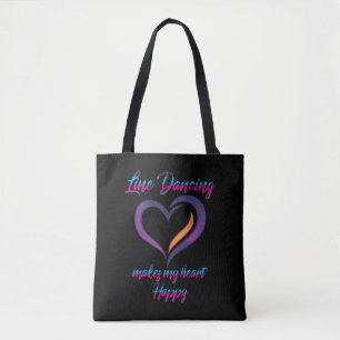 Tote Bag Happy Line Dancing Love Country Line Dancer