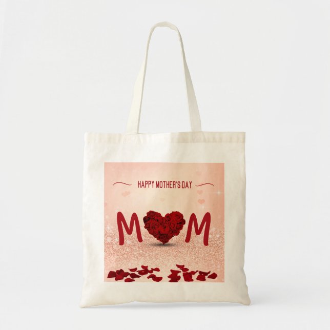 Tote Bag Happy Mother's Day Rose Heart Bouquet (Devant)