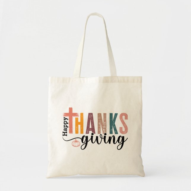 Tote Bag Happy Thanksgiving (Devant)