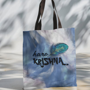 Tote Bag "Hare Krishna" Peacock Feather Hindu