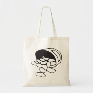 Tote Bag Haricots Renversés Noir et Blanc Contour