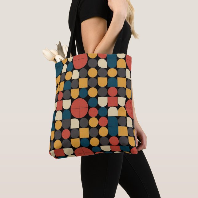 Tote Bag Harmonie de géométrie pure Bauhaus (De près)