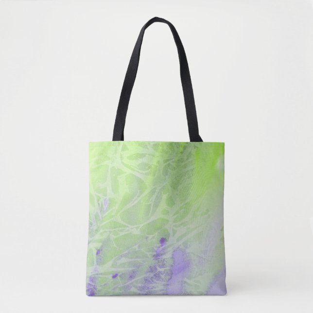 Tote Bag Harmonie Douce Verte et Lavande (Devant)