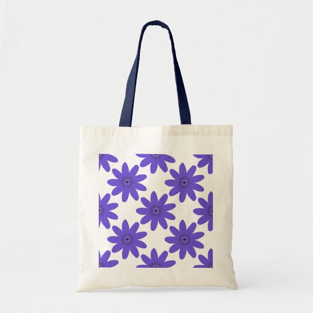 Tote Bag 'Harmonie Florale' Motif Violet Gras (Devant)